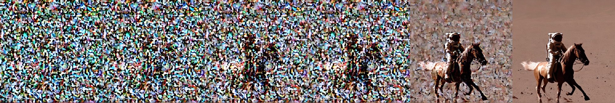 Reverse diffusion: from pure noise to a clean image